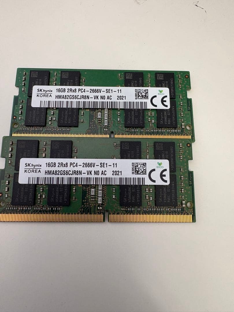 SKハイニックス 16GB DDR4 メモリ PC4-2666V 2枚