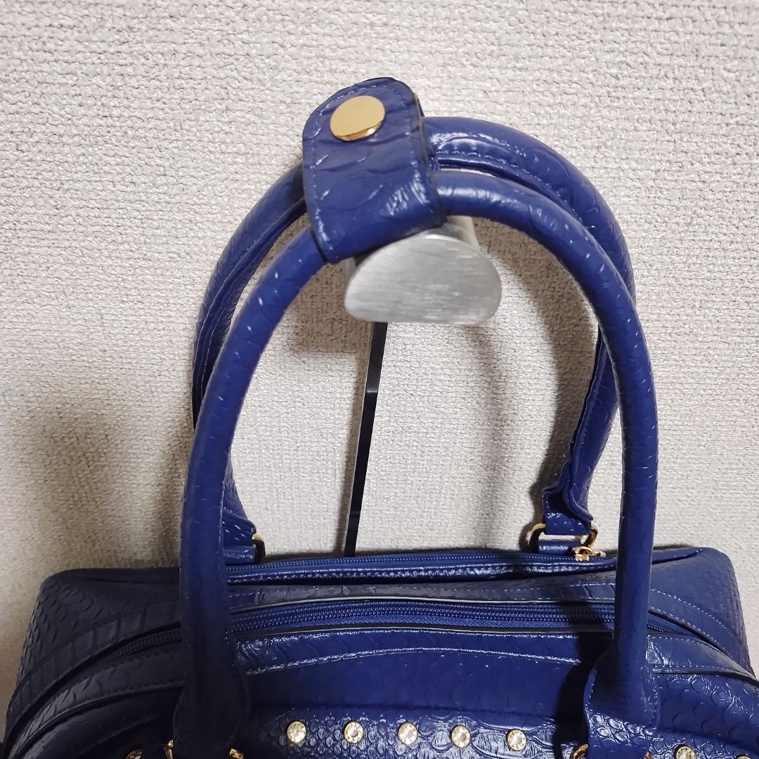 【美品】アビステ メタリックスタッズトローリーバッグ ネイビー キャリーケース