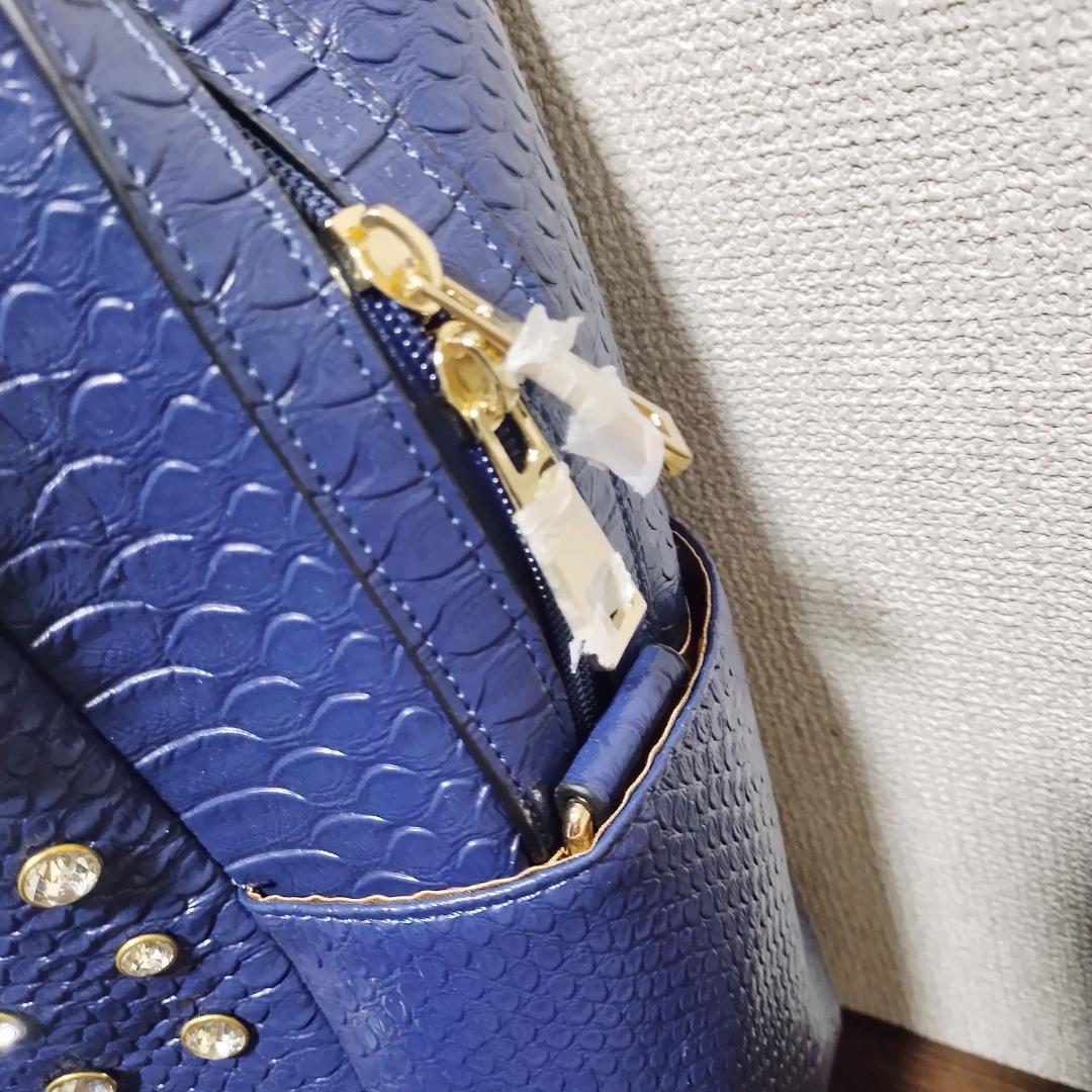 【美品】アビステ メタリックスタッズトローリーバッグ ネイビー キャリーケース