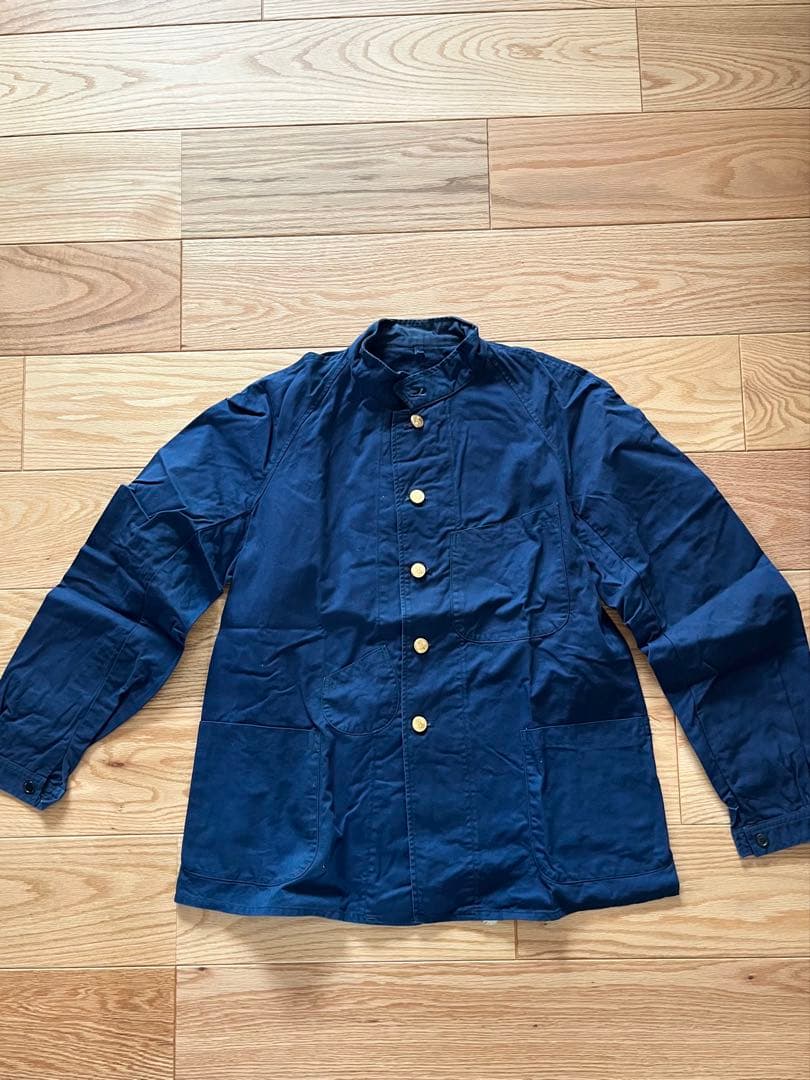 国鉄時代　ナッパ服　ネイビー ジャケット 金ボタン付き　上下セット④