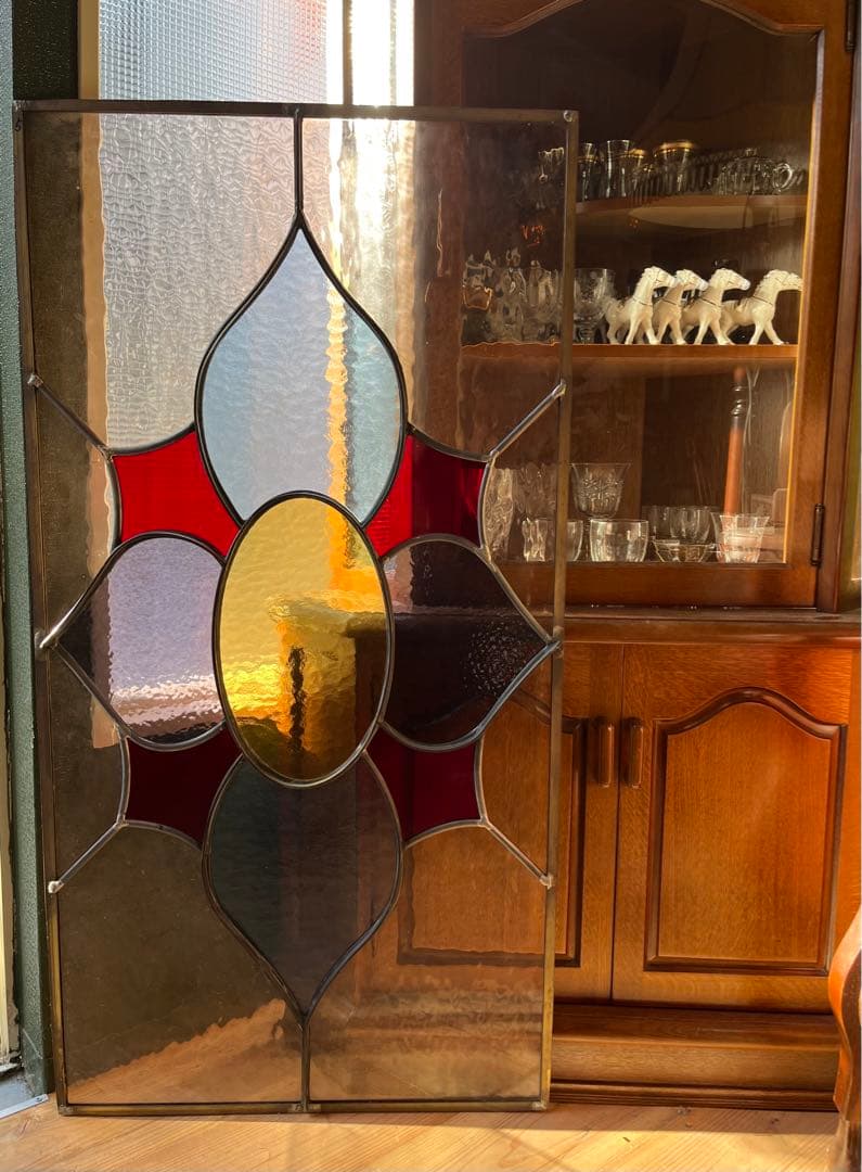 引き取り限定 ステンドグラス パネル 建具 窓 店舗 インテリア アンティーク