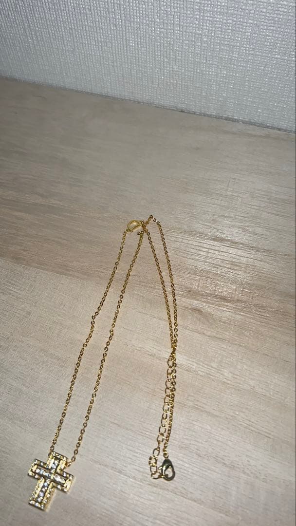 ゴールド クロスモチーフ ネックレス　ペンダント小　50cm