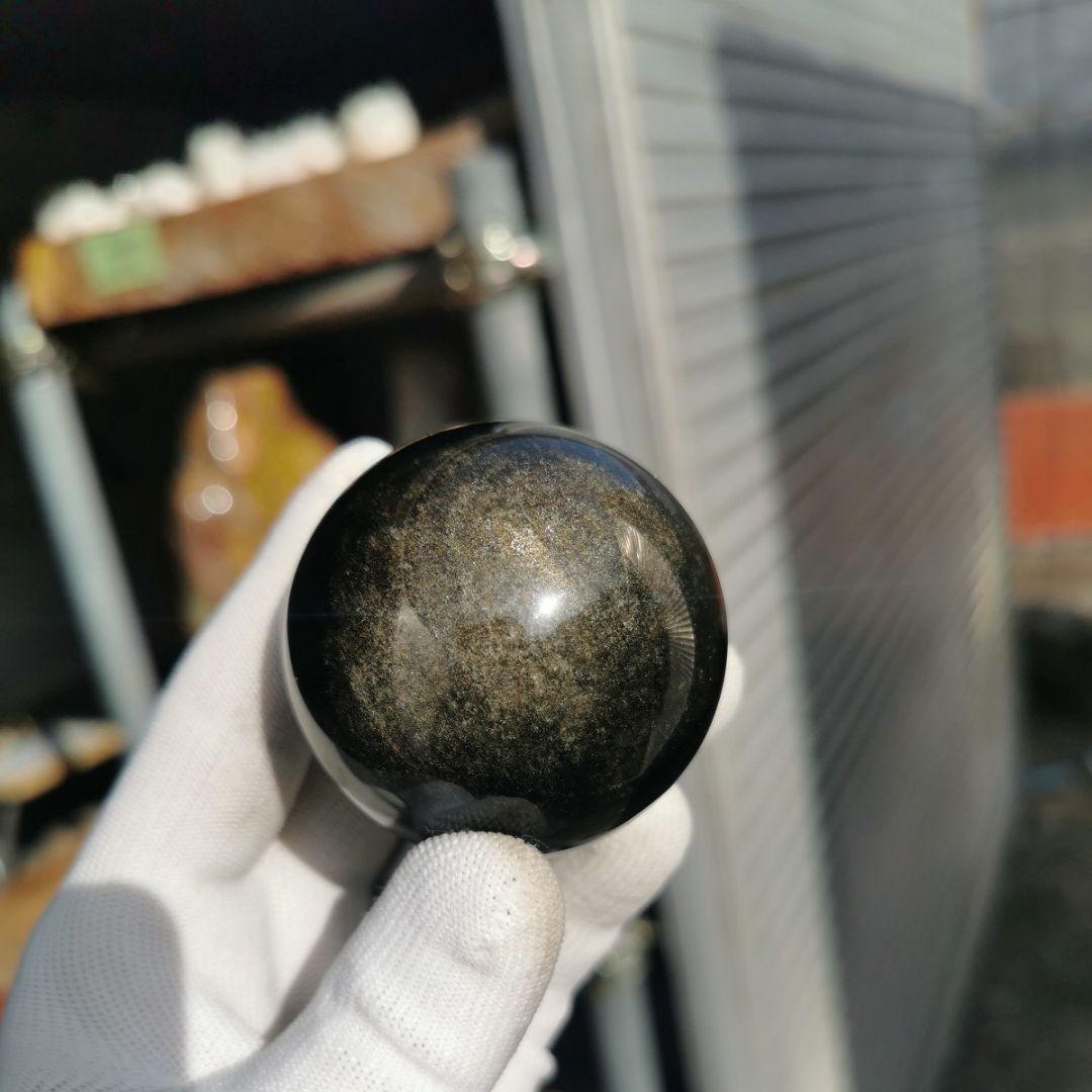ゴールデンオブシディアン　丸玉　231　鑑賞石　石　置物　オブジェ　インテリア