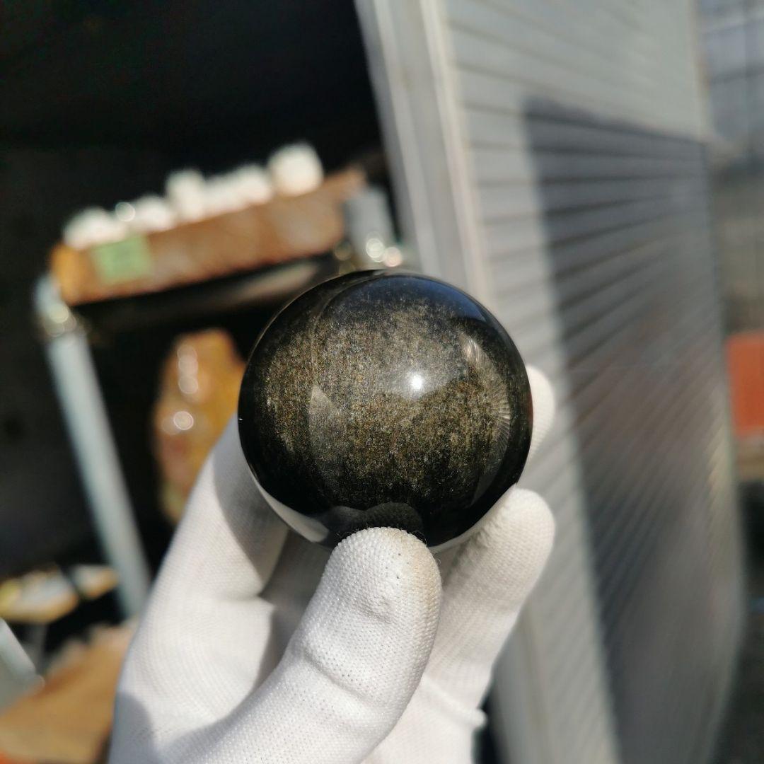 ゴールデンオブシディアン　丸玉　231　鑑賞石　石　置物　オブジェ　インテリア