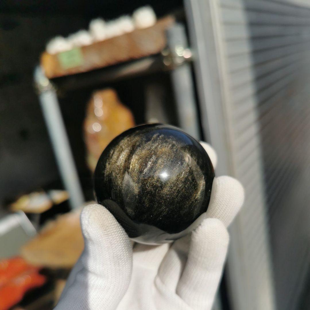 ゴールデンオブシディアン　丸玉　231　鑑賞石　石　置物　オブジェ　インテリア