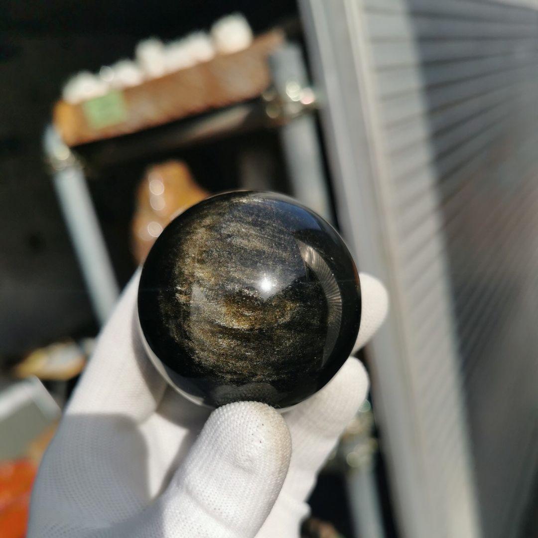 ゴールデンオブシディアン　丸玉　231　鑑賞石　石　置物　オブジェ　インテリア