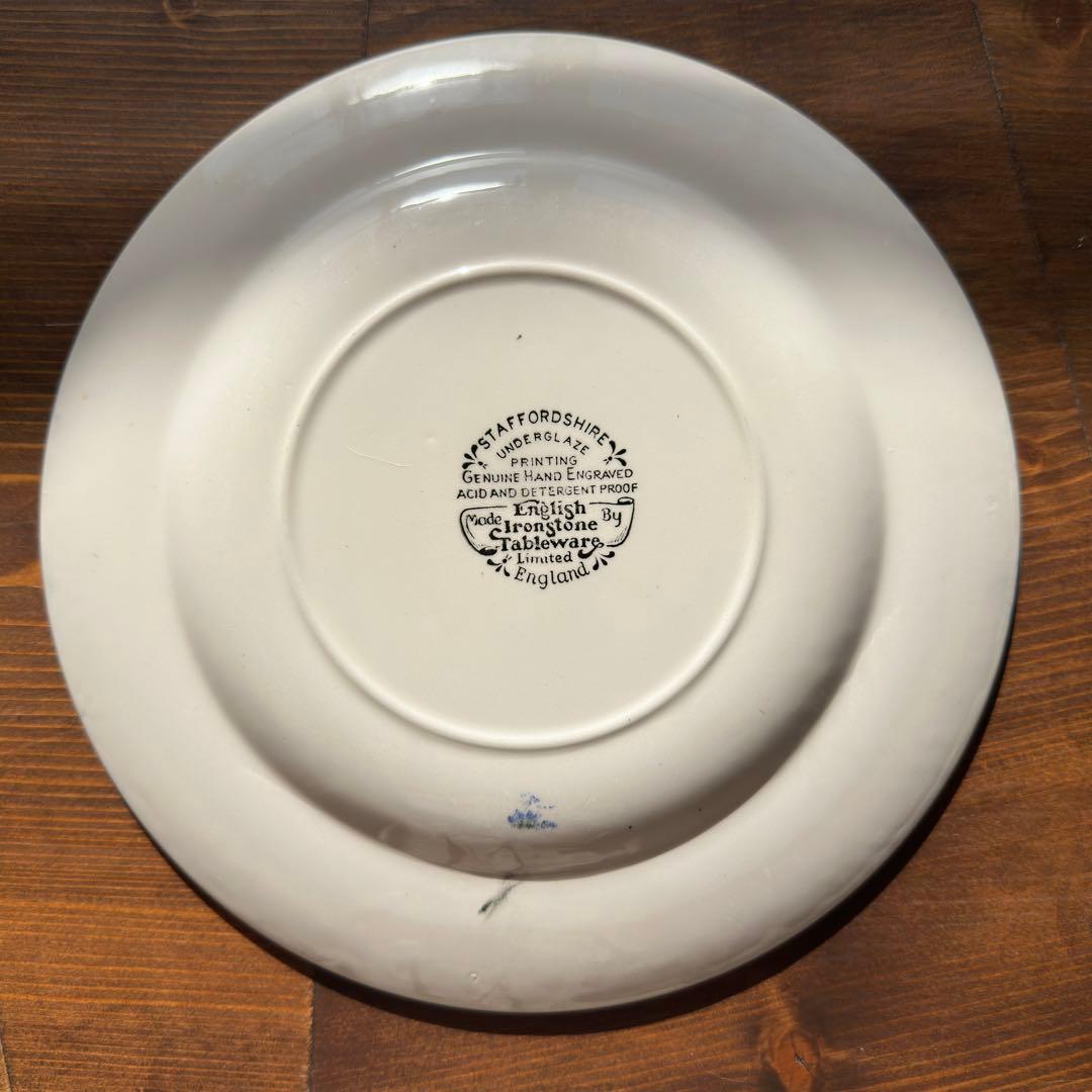 イギリス アンティーク 皿 イングリッシュアイアンストーン製