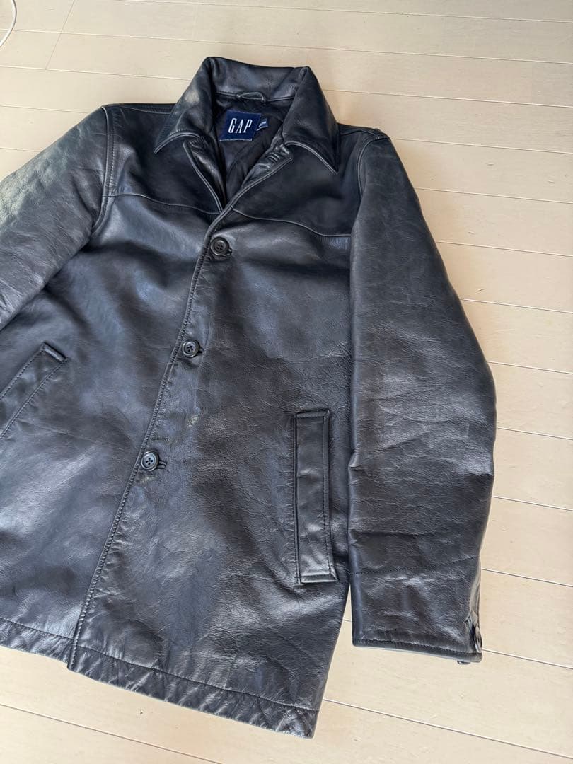 希少 XXS OLD GAP レザー カーコート　野村訓市