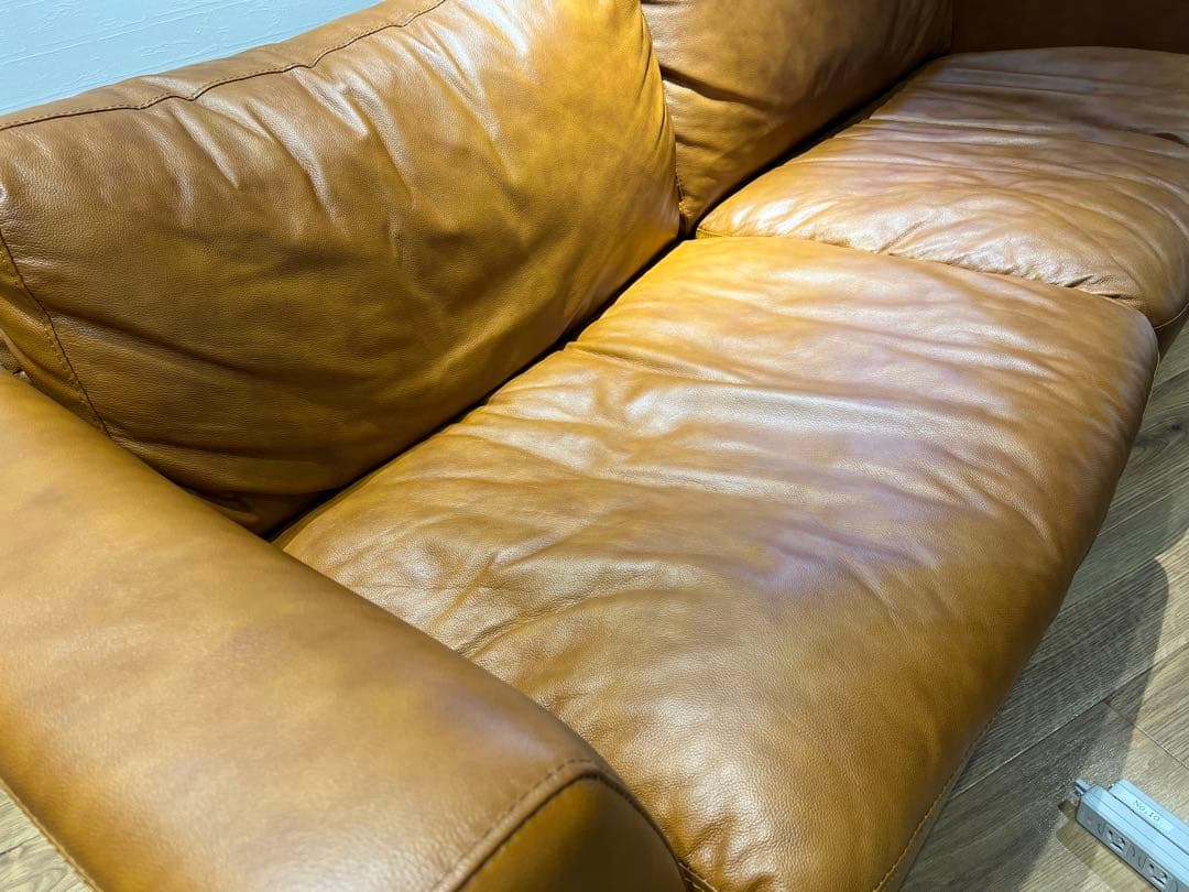 <値下げ中>NOCE ブラウンレザー 2.5人掛けソファ