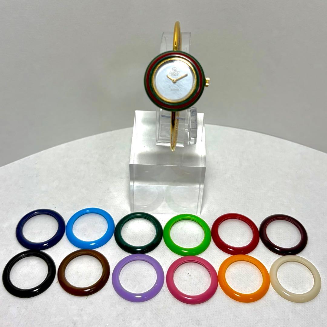 【新品電池/稼働】グッチ チェンジベゼル 腕時計 バングルウォッチ 13色