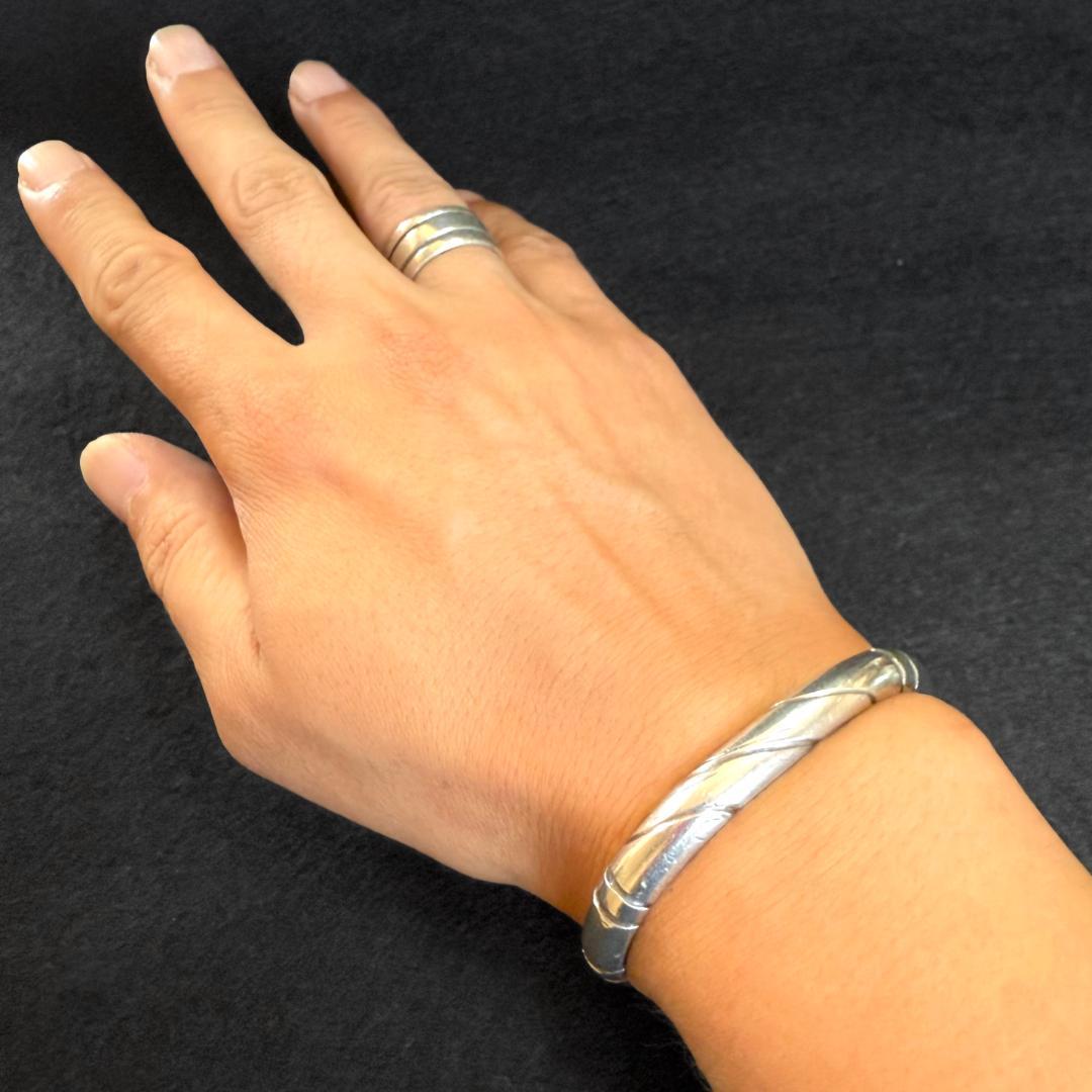 Navajo Old pawn ナバホ ヘビーバングル インディアンジュエリー