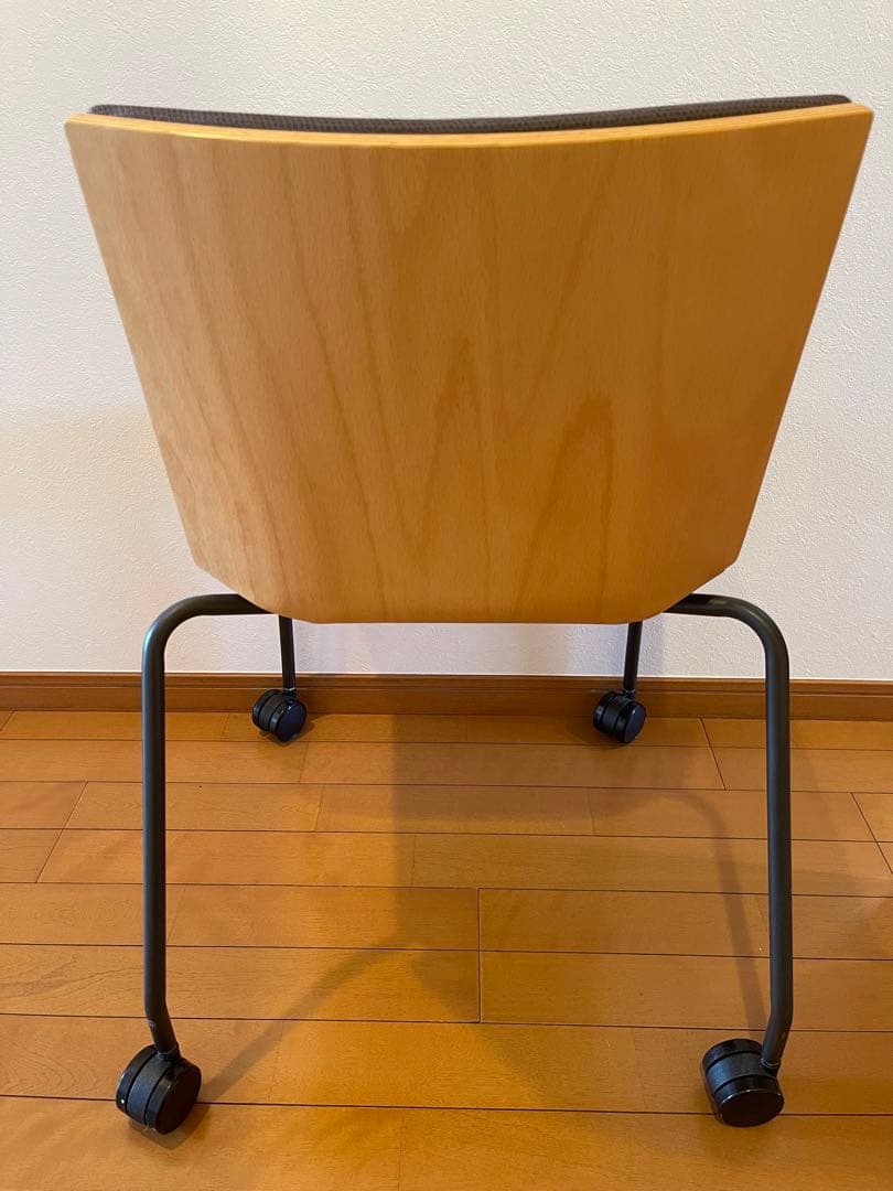 ★値下げ★ウチダ内田洋行　Hazel/ヘーゼルチェア布張背座4本キャスター脚②