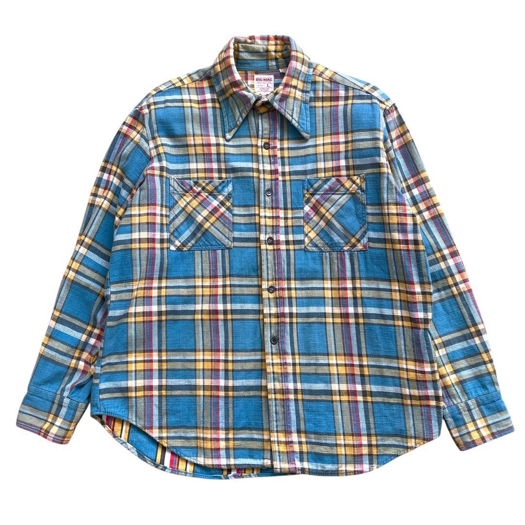 美品 好配色 70s ビンテージ BIG MAC フランネルシャツ L