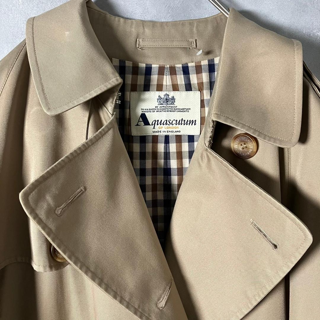 Aquascutum 裏地チェック トレンチコート イングランド製 N488
