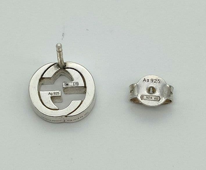 GUCCI インターロッキングピアス　片耳　シルバー925 GG　箱　保存袋