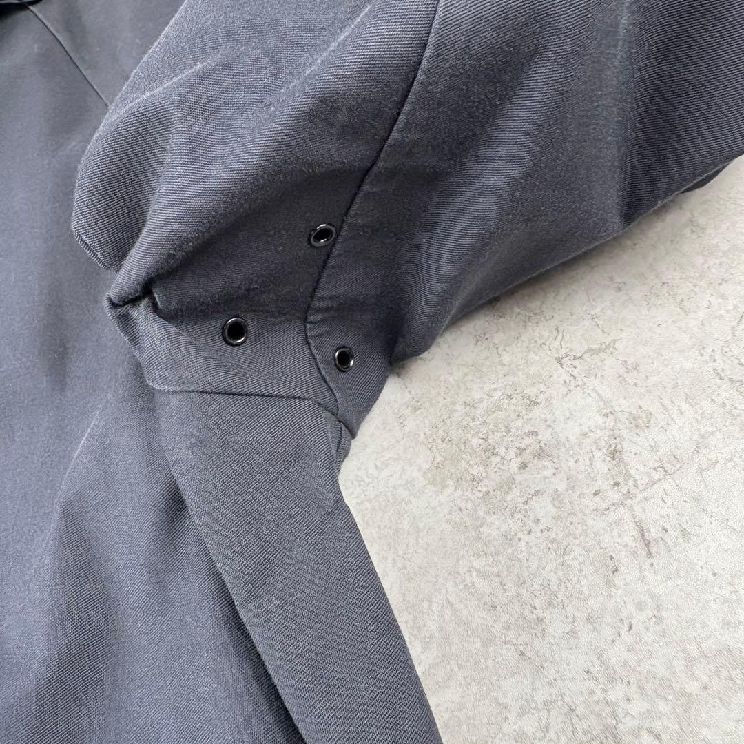 HERMES エルメス　ゴム引き　コート　チンストラップ　M 紺　バルマカーン