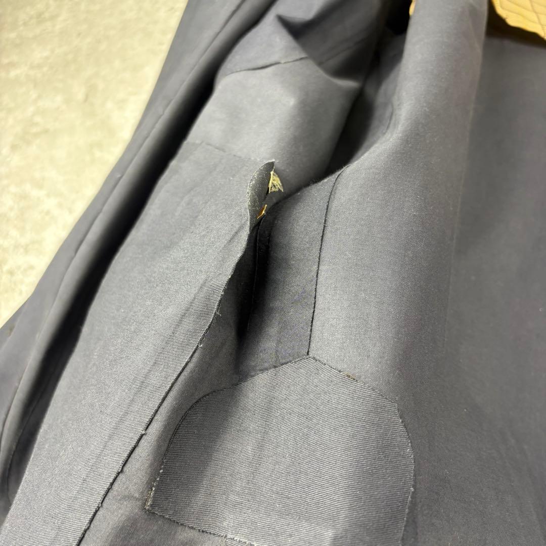 HERMES エルメス　ゴム引き　コート　チンストラップ　M 紺　バルマカーン