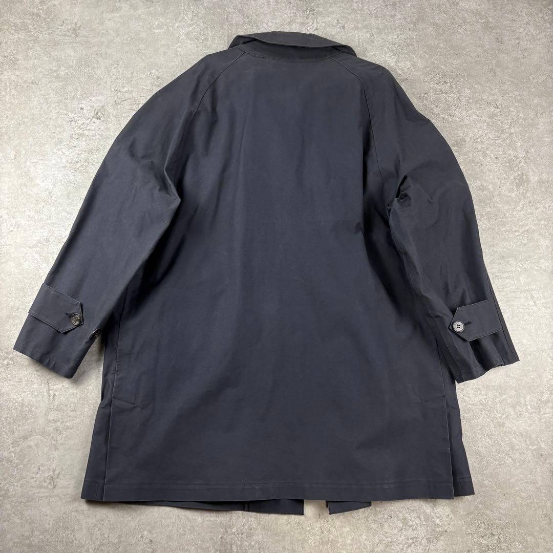 HERMES エルメス　ゴム引き　コート　チンストラップ　M 紺　バルマカーン