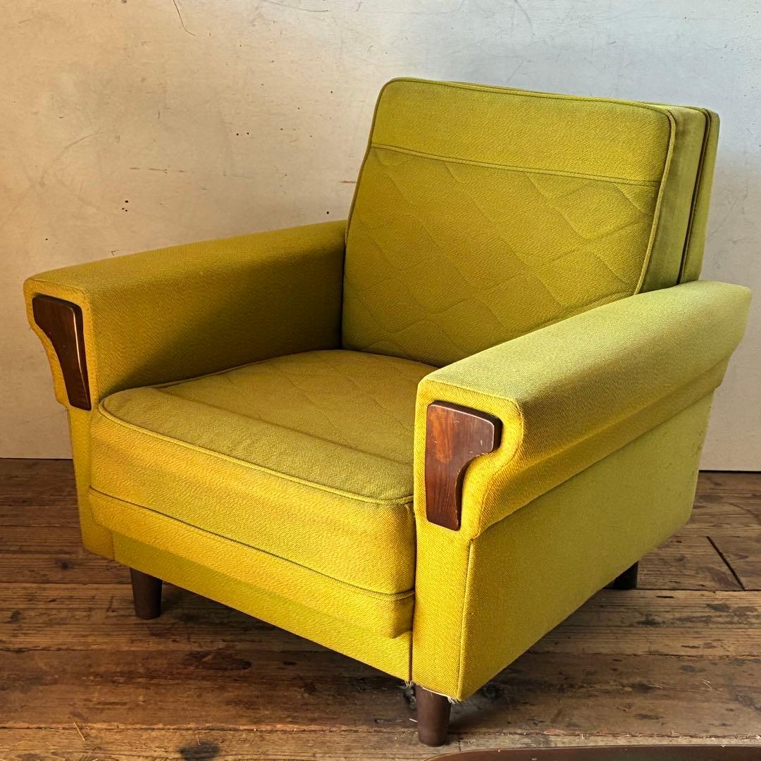 国産ヴィンテージ レトロ ミッドセンチュリー 1人掛けソファ ①