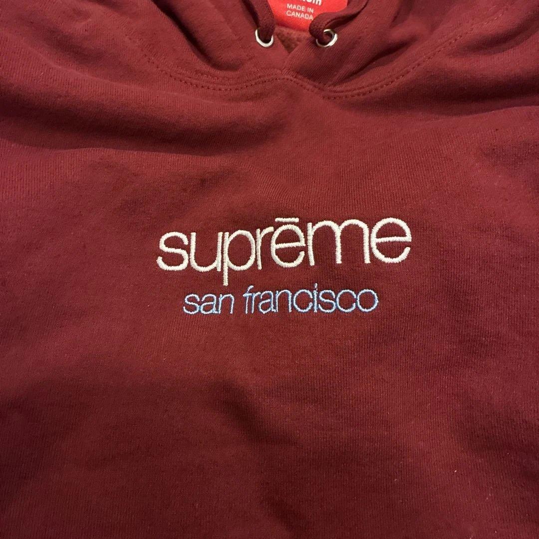 supreme サンフランシスコ店限定　バーガンディ パーカー Mサイズ