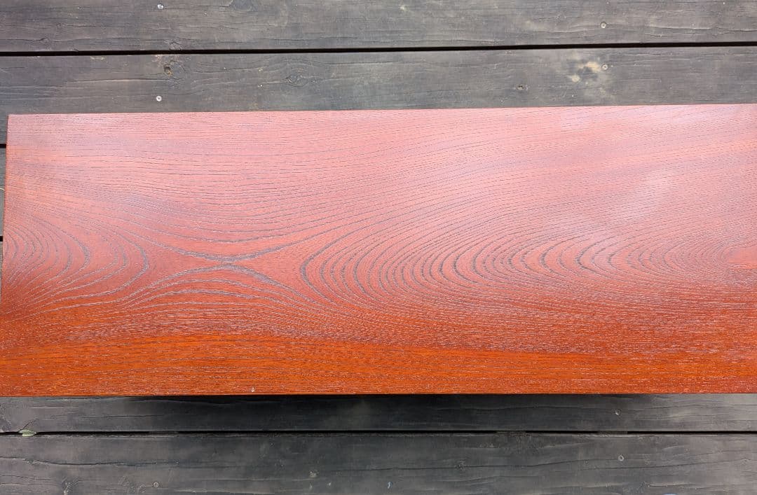 置き床　飾り棚　　無垢材　欅ケヤキ塗り　昭和レトロ