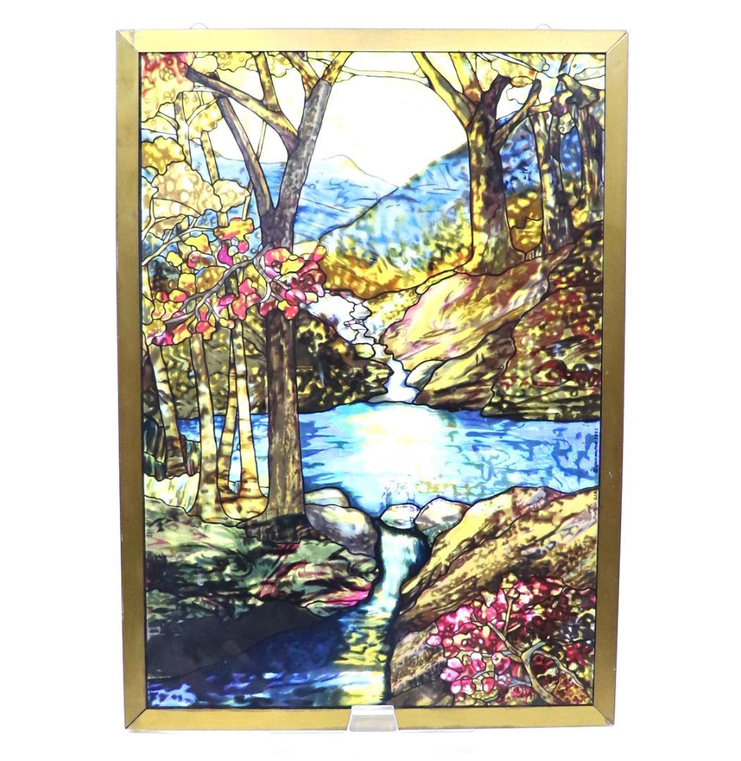 ルイス・C・ティファニー ヴィンテージステンドグラス 稀少型 黄金の風景 美術館