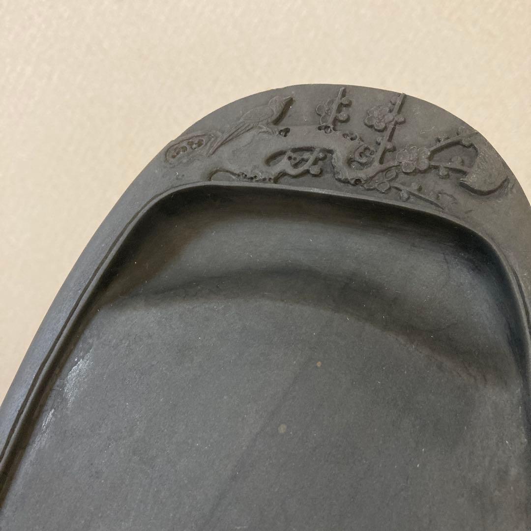梅花坑　端渓硯　書道具　旧坑　鶯　梅