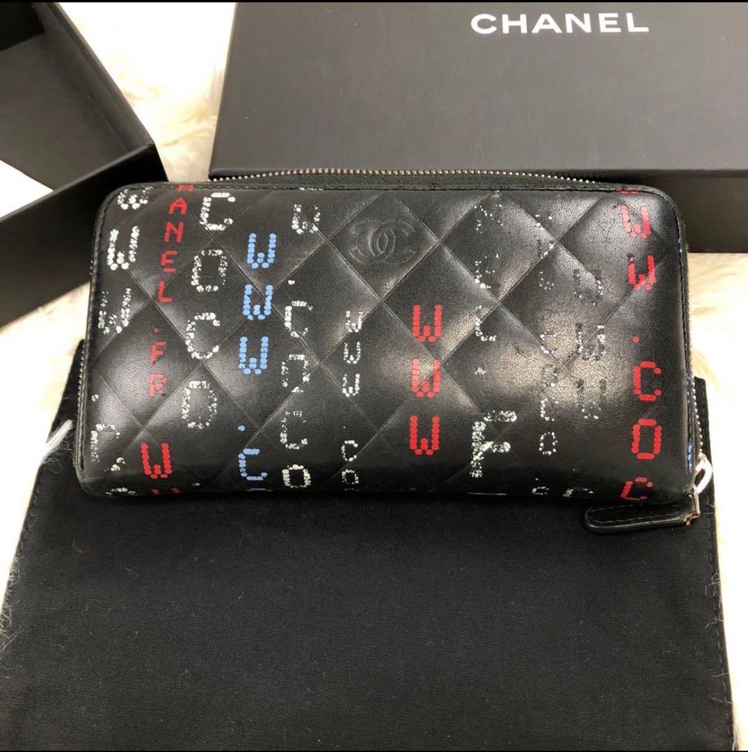 シャネル タイポグラフィー　マトラッセ　長財布　確実正規品