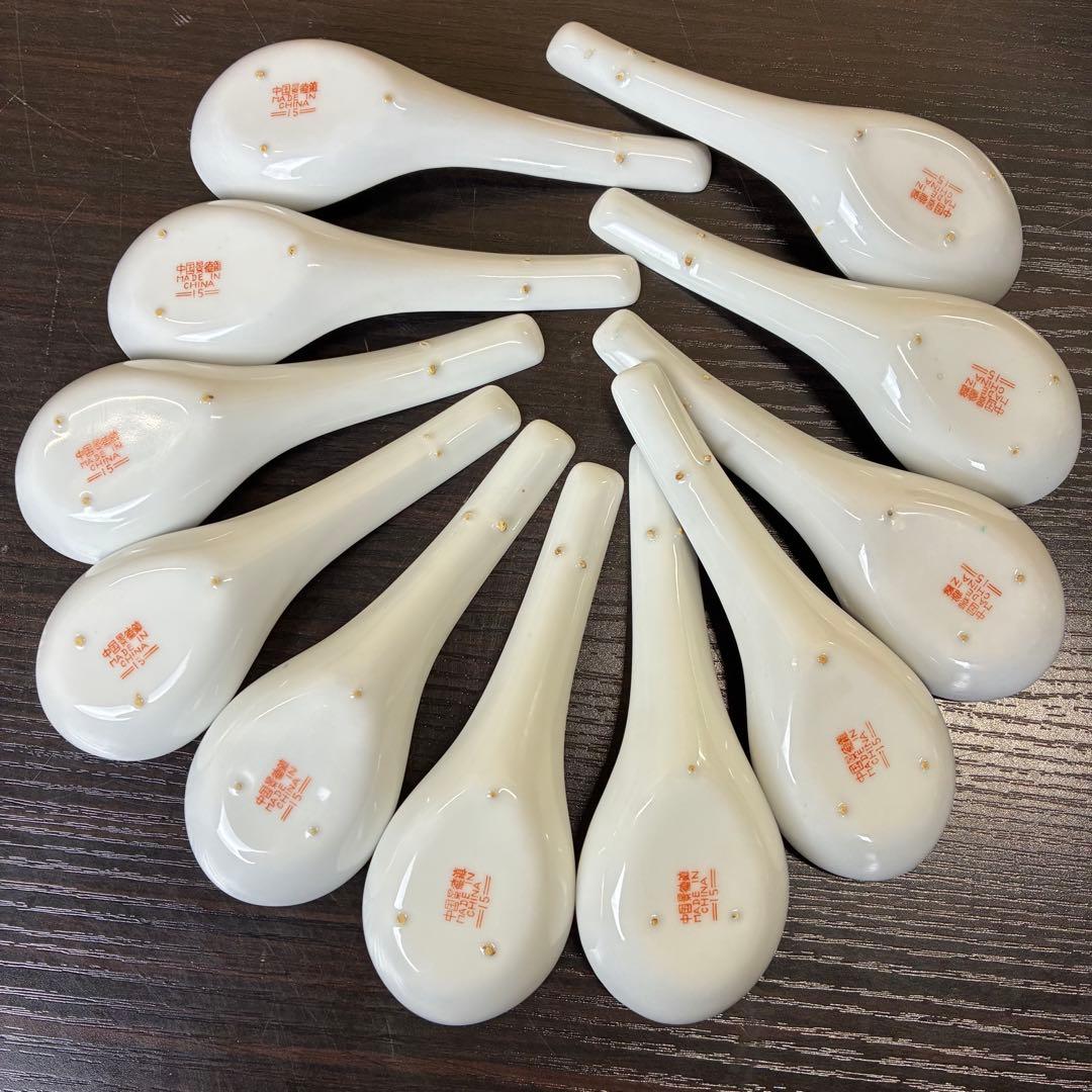 【まとめてお得】中国景徳鎮　皿　匙　レンゲ　景徳鎮　食器　皿　中華　箸　まとめ