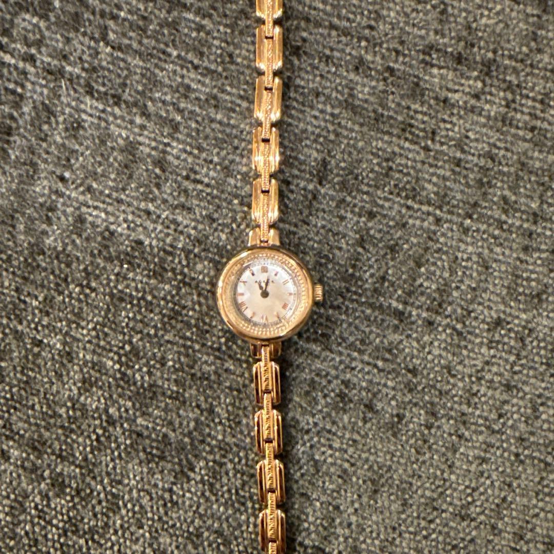 agete アガット ゴールドソーラー式腕時計