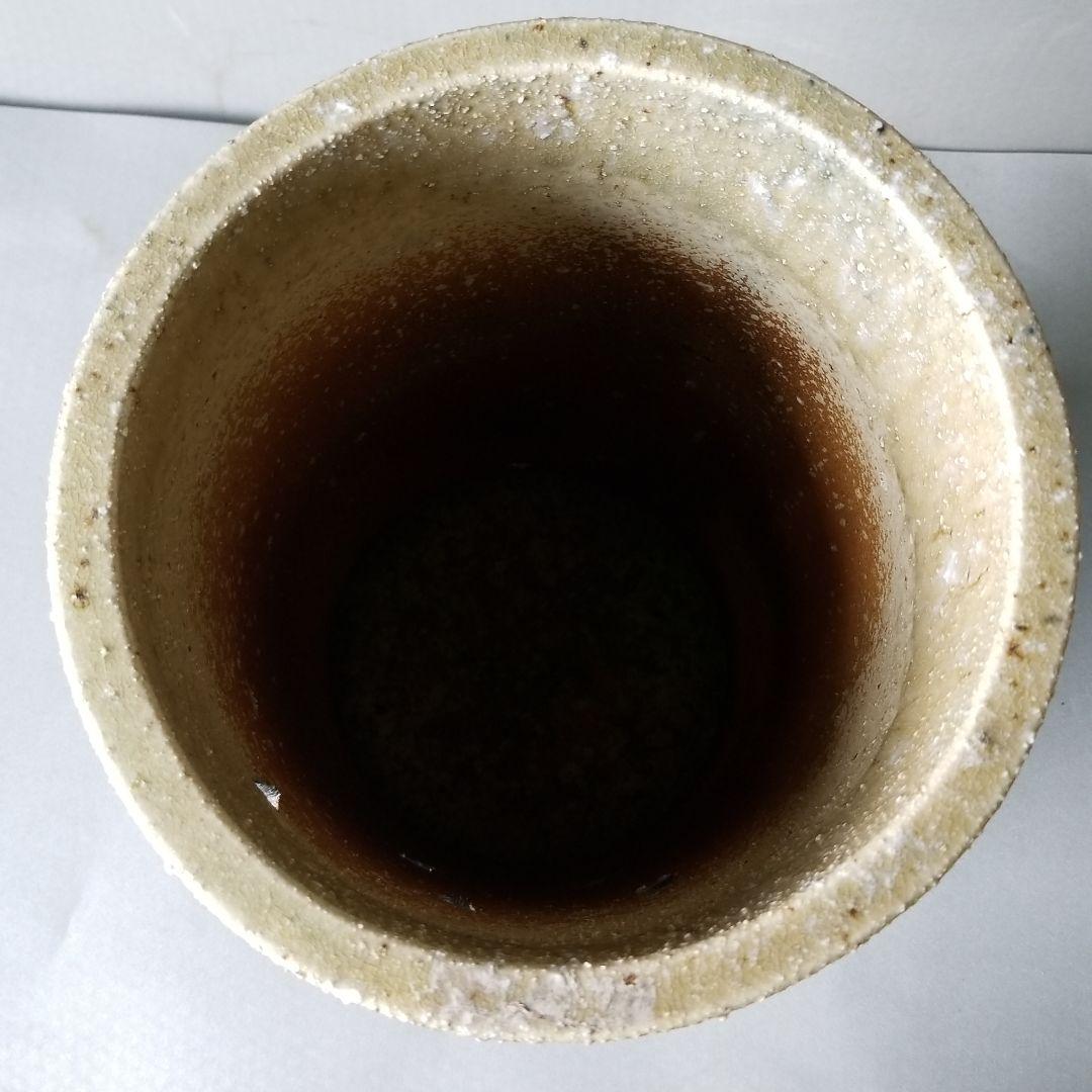 信楽焼 傘立て 青窯変クシ目 高さ４７cm