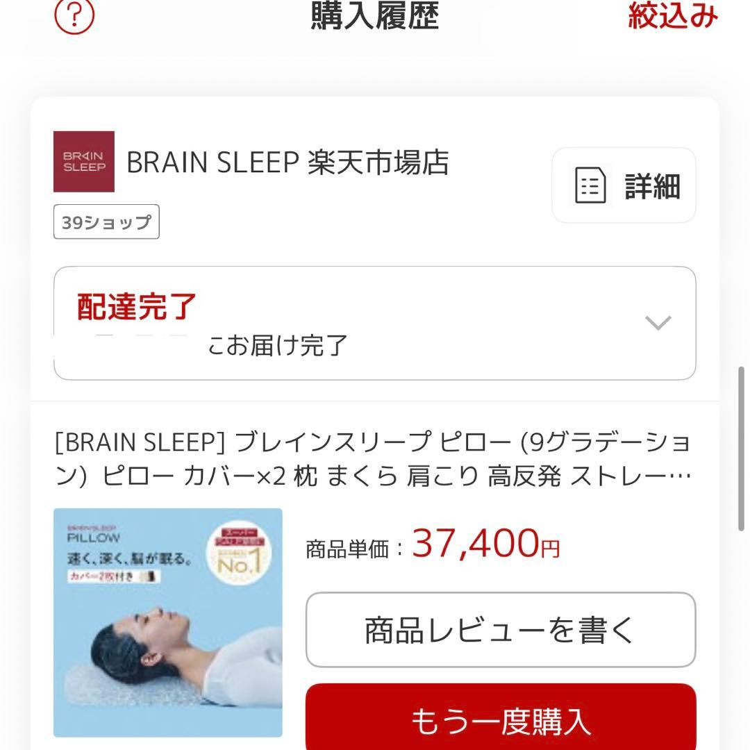 本体新品 カバー2枚付 ブレインスリープ ピロー LOW