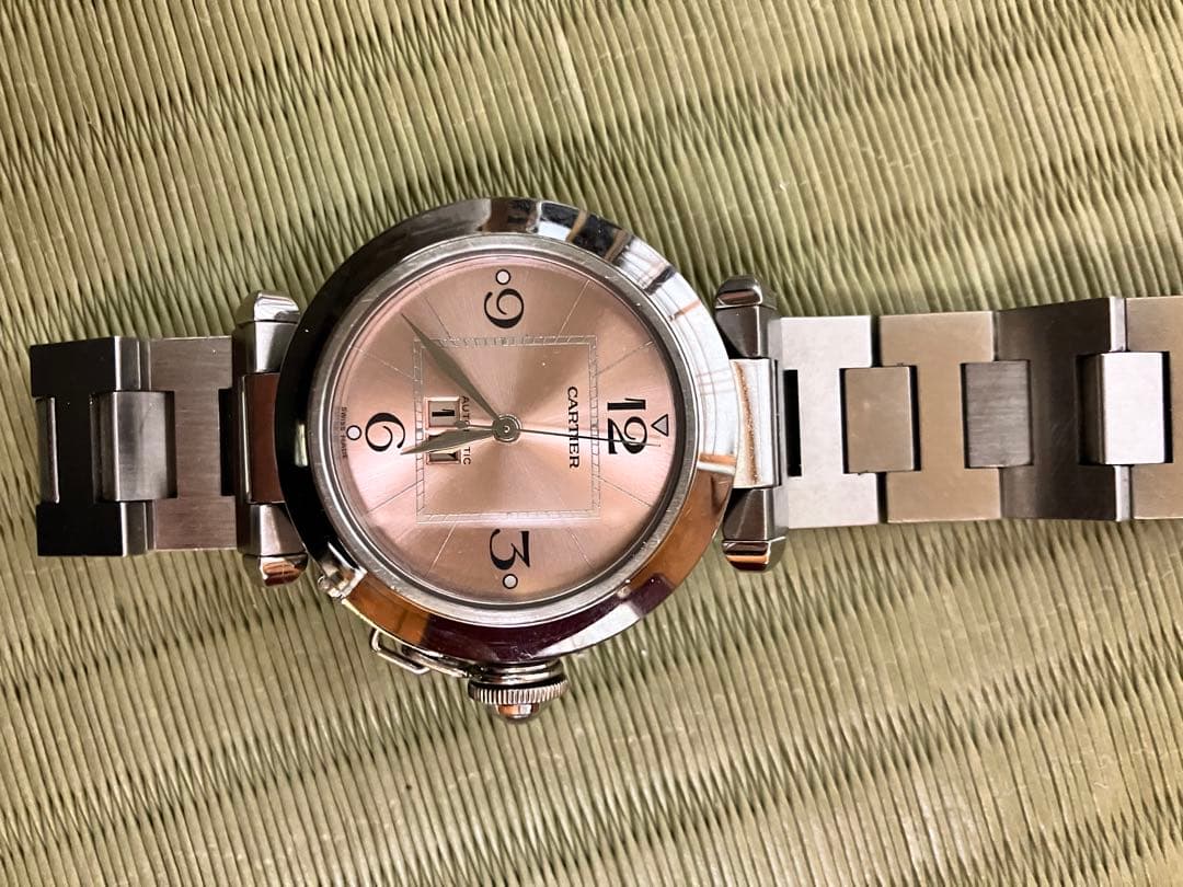 Cartier 自動巻き腕時計 ピンクダイヤルパシャCビッグデイト