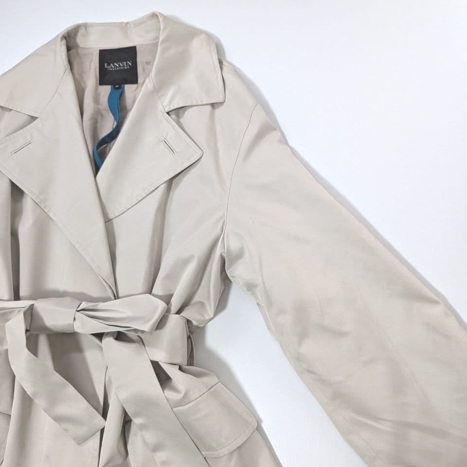 極美品 LANVIN COLLECTION ウエストリボンコート 40 L相当