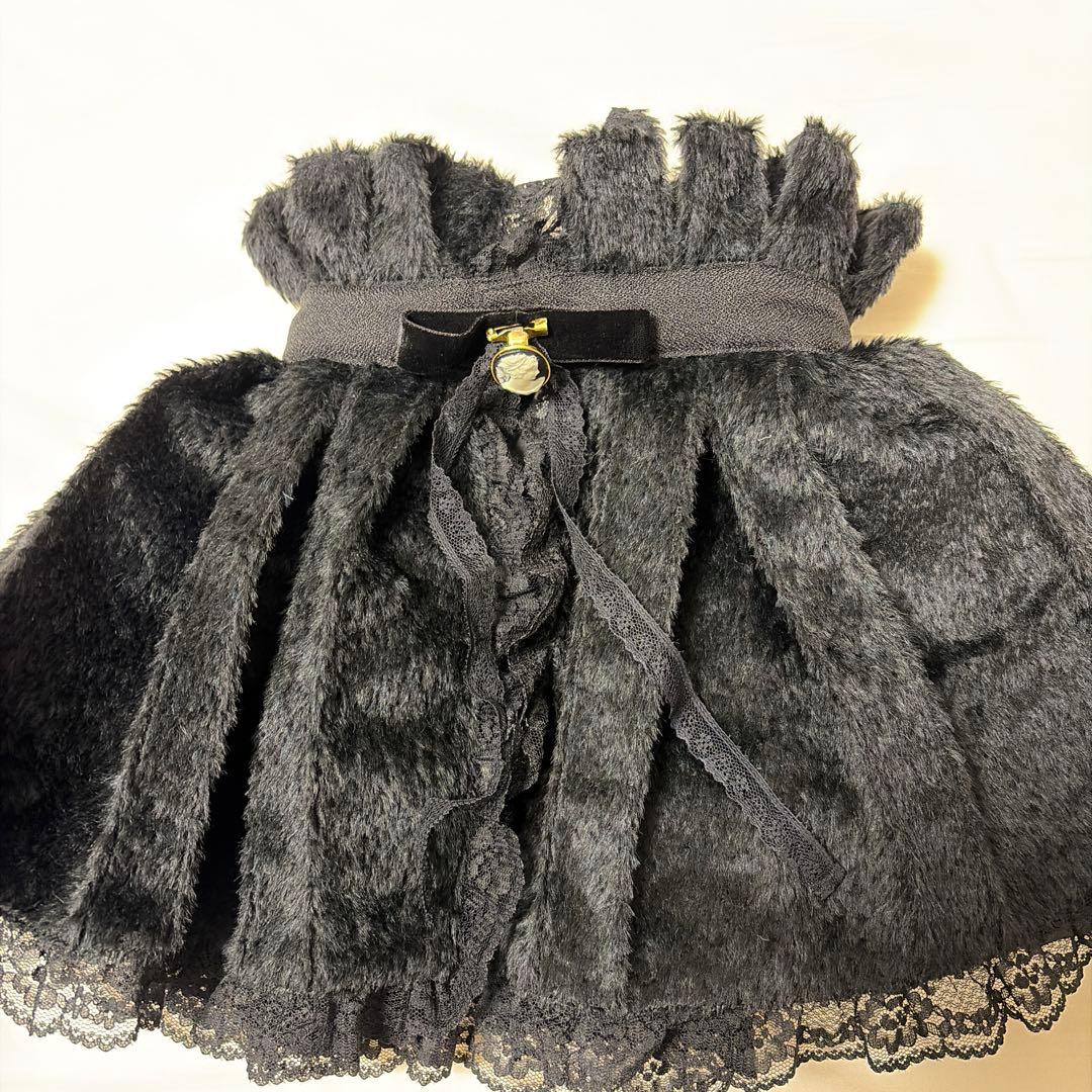 marble クラシカルプリーツケープ付きファーコート　黒　未使用