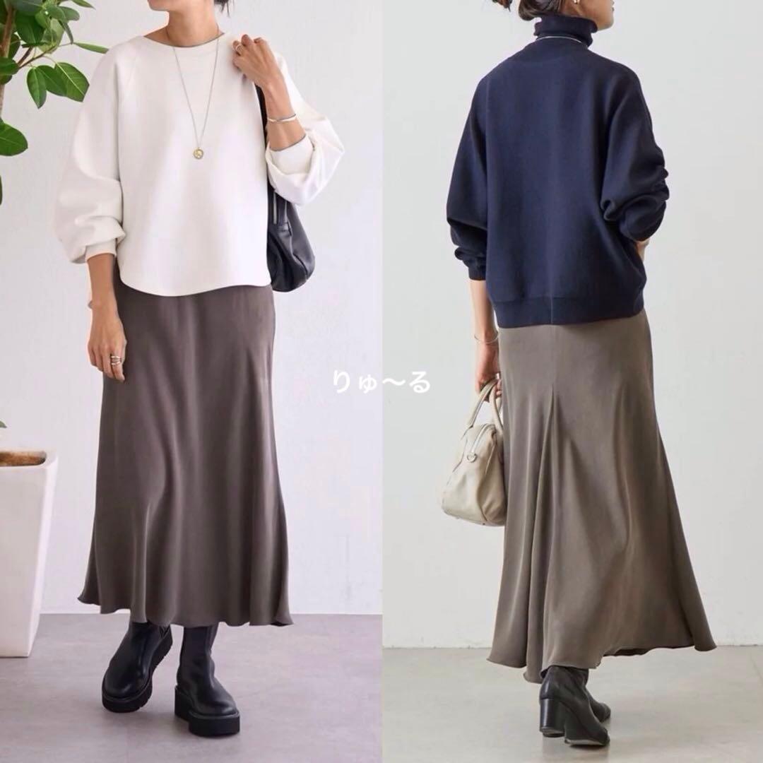 定番⭐️美品⭐️ビアズリー バックテールスカート フレアスカート／カーキ／1／M