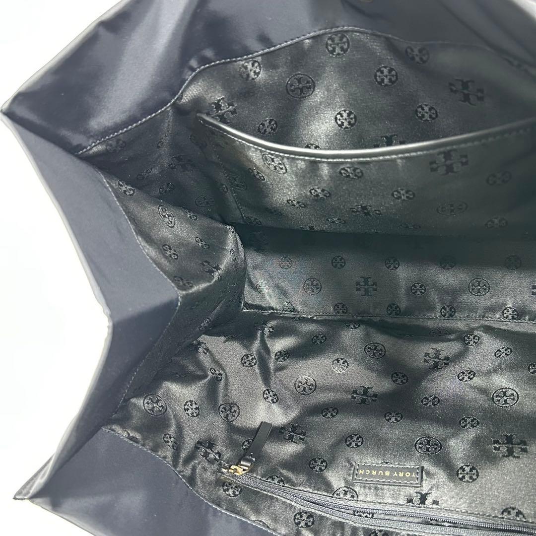 美品✨TORY BURCH ネイビー エラ ナイロントートバッグ ロゴ 大容量