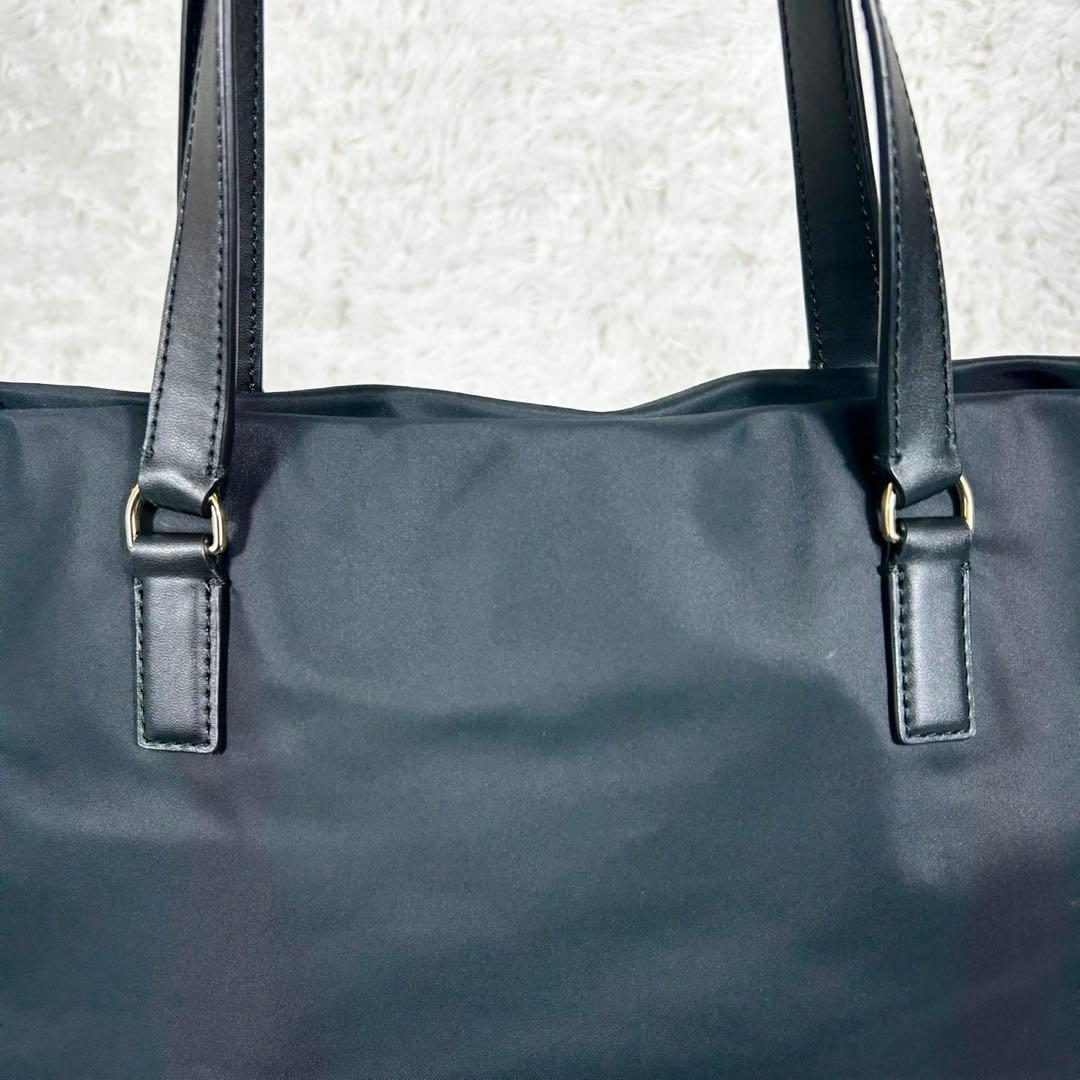 美品✨TORY BURCH ネイビー エラ ナイロントートバッグ ロゴ 大容量