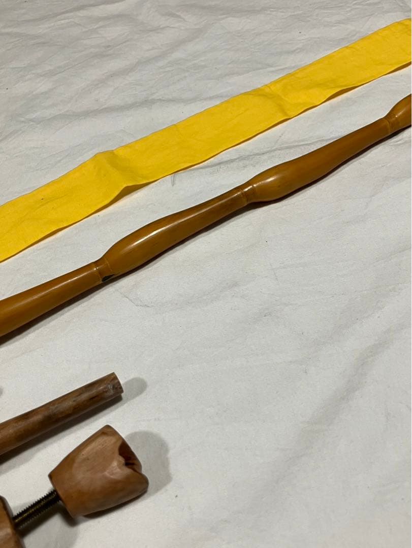 へら釣り用竿掛けらっきょ竹➕天然木万力