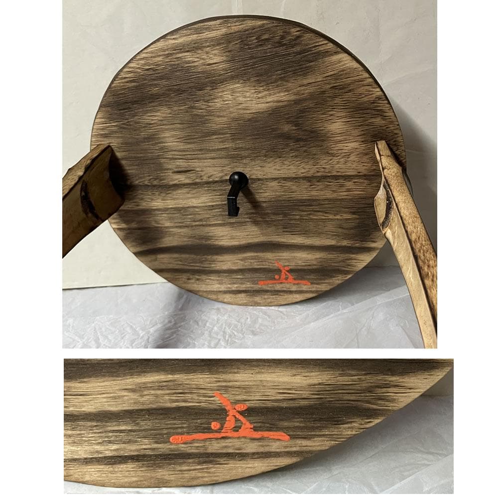 F1458 丸卓棚 花押 あり 木箱入り 木製 茶棚 茶道具 煎茶棚 煎茶道具