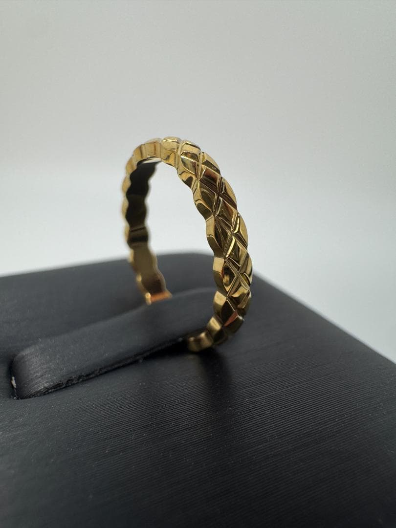 K18ゴールド 編み込みデザイン リング1.59g 11号 即日発送