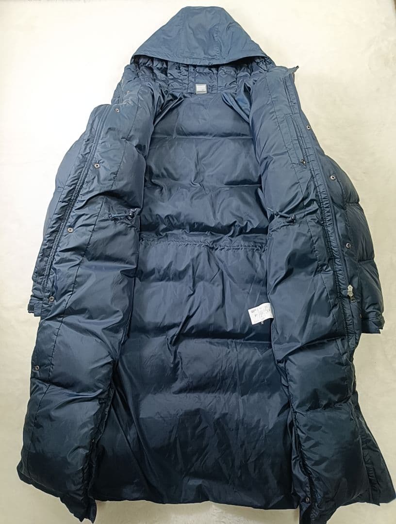 美品✨00s ナイキ ベンチコート ロング ダウン フェザー 防寒 ネイビーXL