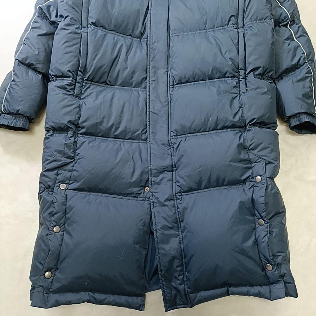 美品✨00s ナイキ ベンチコート ロング ダウン フェザー 防寒 ネイビーXL