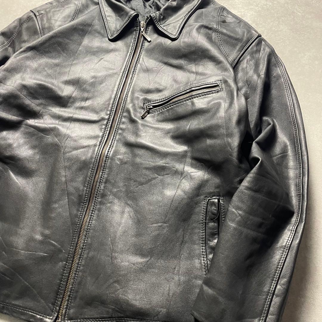 Shotavintageシングルライダースブラック黒スポーツジャケット革ジ