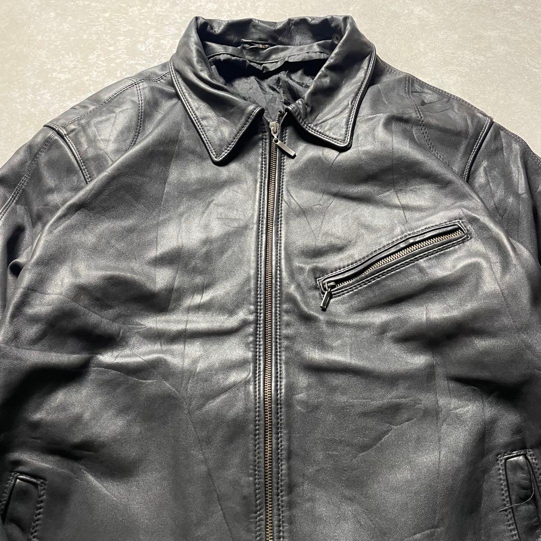 Shotavintageシングルライダースブラック黒スポーツジャケット革ジ