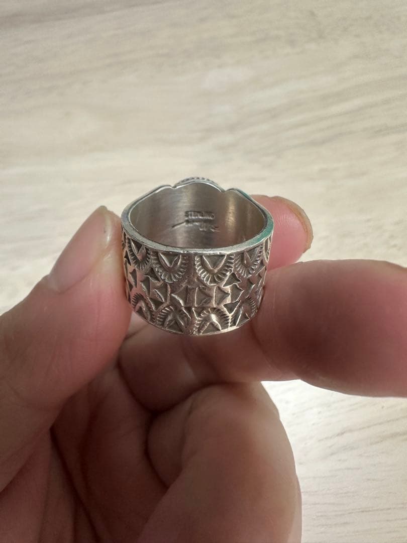 ボーリーブスモレンシシルバーリング　navajo アメリカインディアンジュエリー