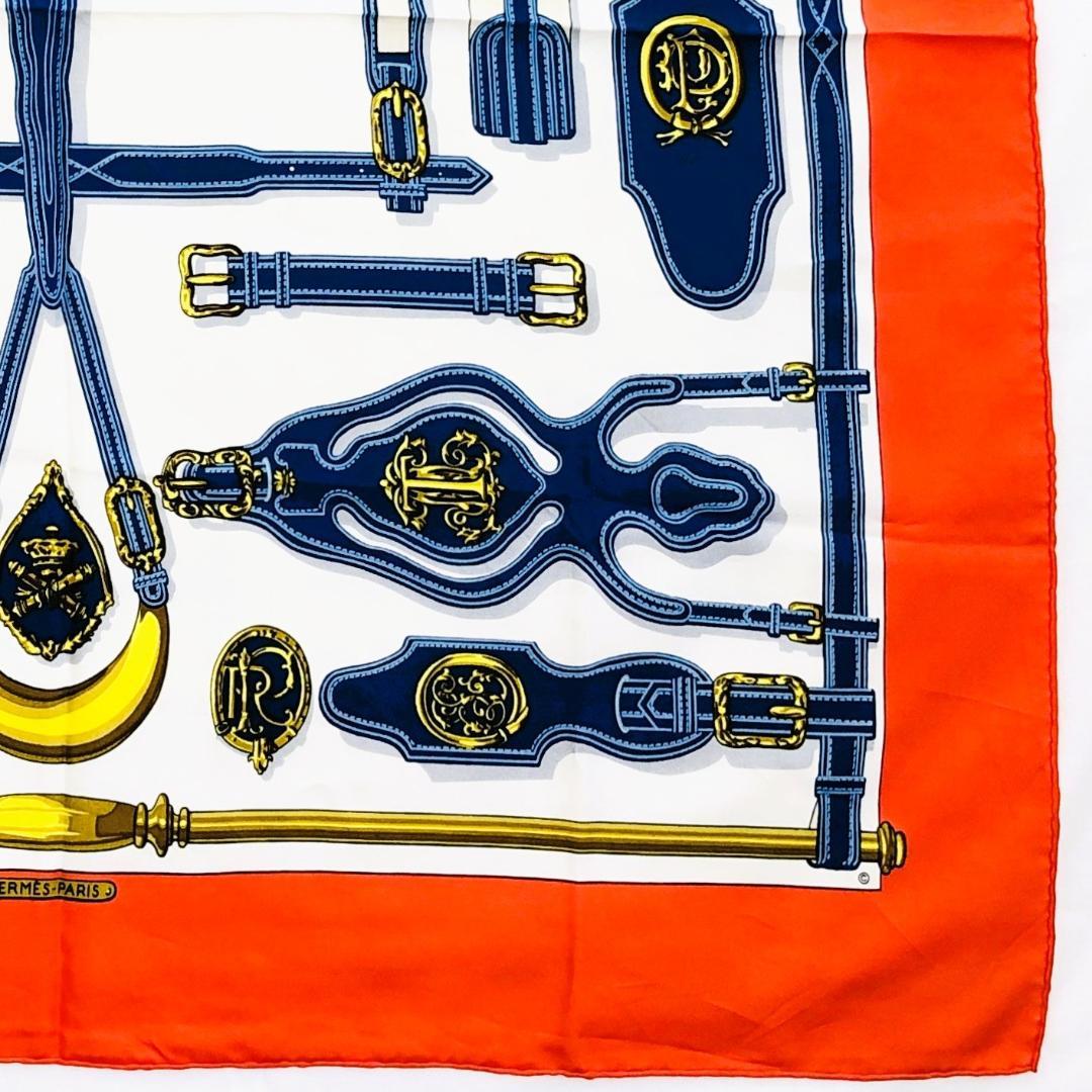 HERMES エルメス カレ90 大統領の馬具 スカーフ タグあり