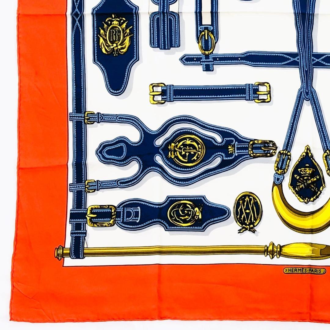 HERMES エルメス カレ90 大統領の馬具 スカーフ タグあり