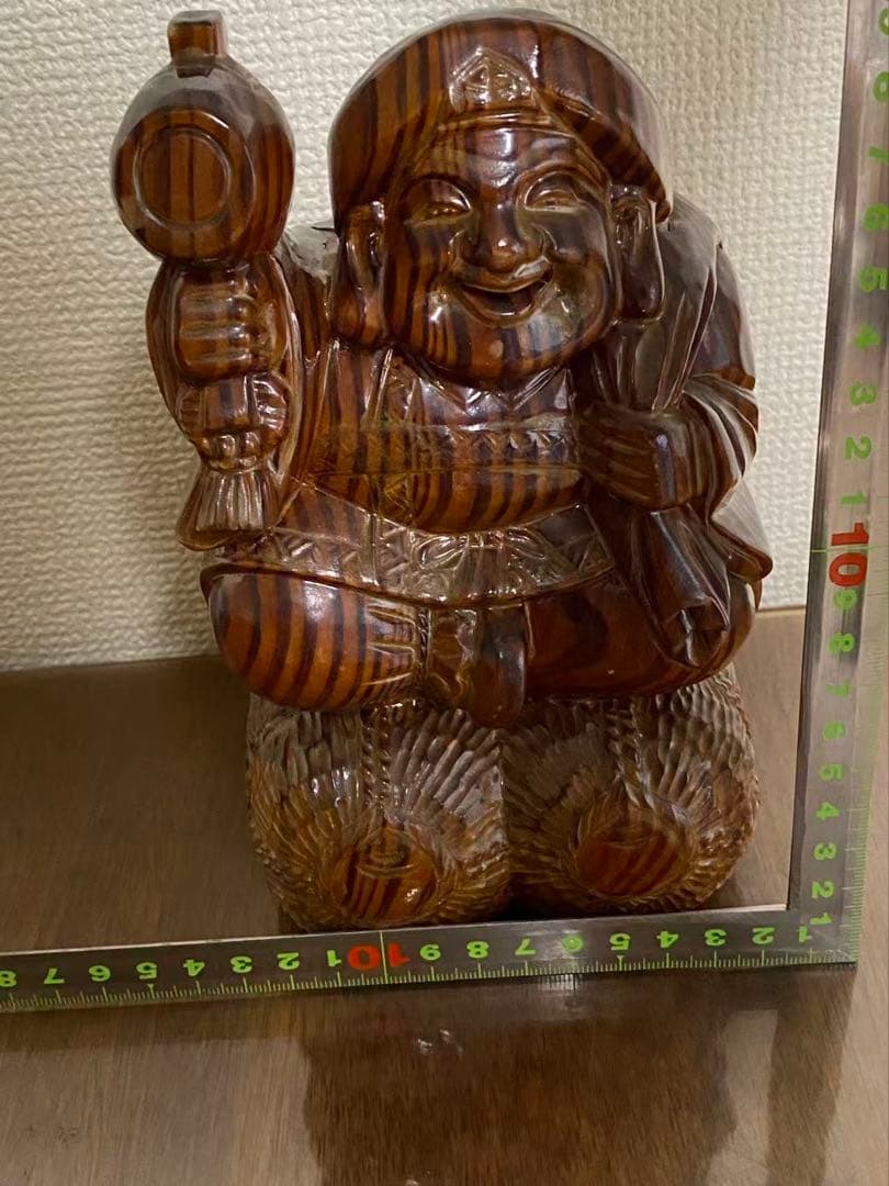 木彫り 大黒様七福神大黒様大黒天 置物 縁起物 年代物 在名