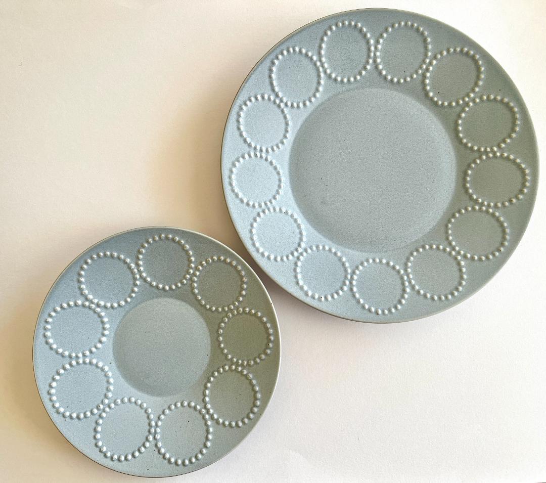 【大・小セット】ミナペルホネン 皿 タンバリン ライトブルー プレート